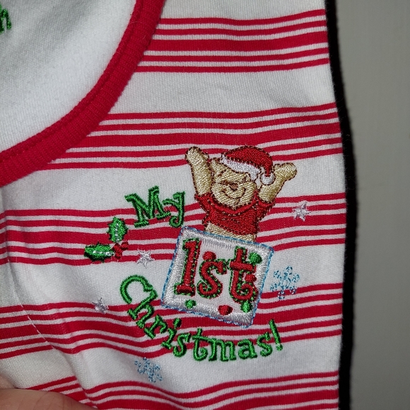 Disney Pooh 1st Christmas stripped set 3/6 months - Picture 2 of 5